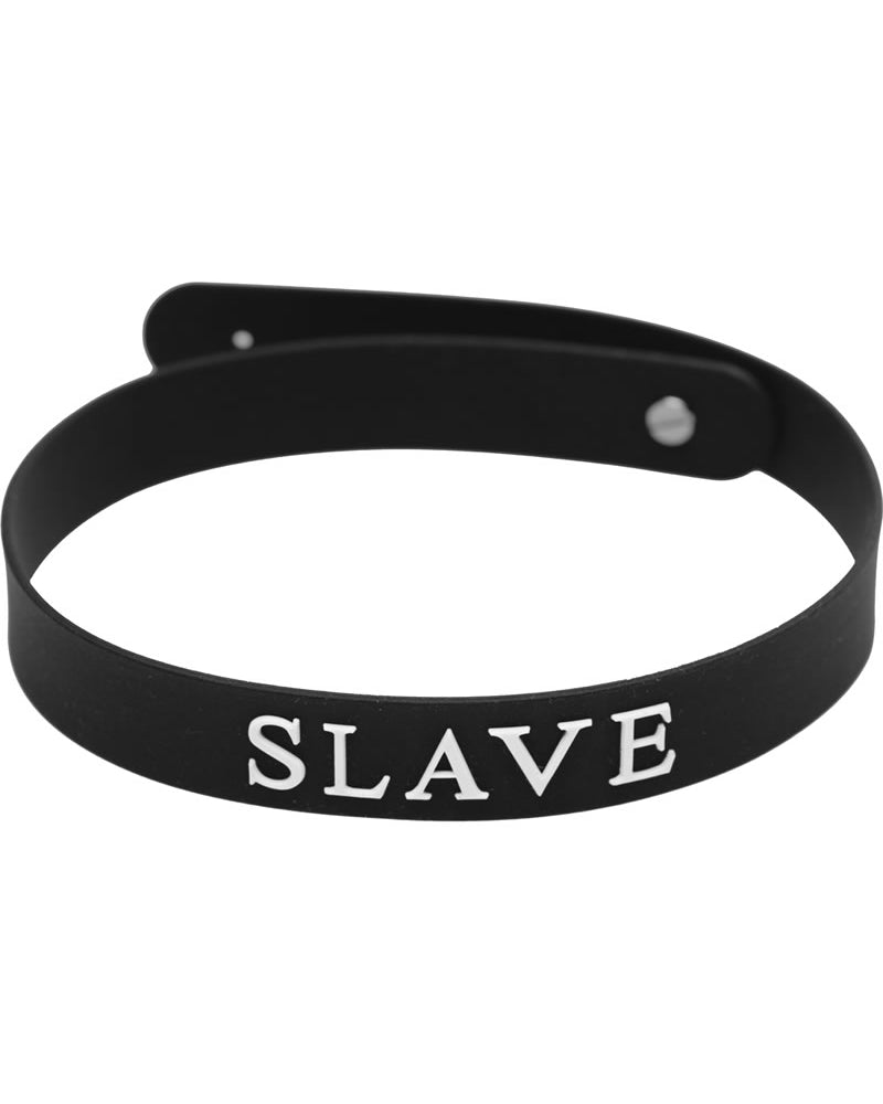 Collar esclavo de silicona Master Series, color negro, 17,5 pulgadas