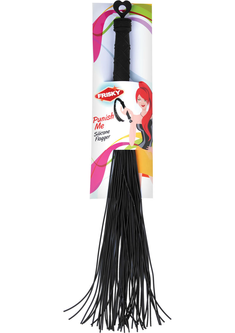 Frisky Punish Me Silicone Flogger Black 19.25 Inches