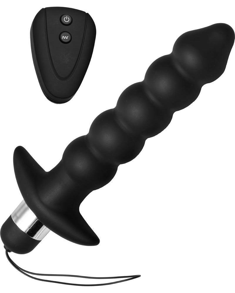 Tapón anal vibratorio Cyclone de la serie Master, color negro, 23 cm