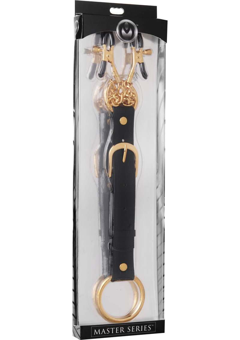 Pinzas para pezones y anillo para el pene de la serie Master Penitentiary