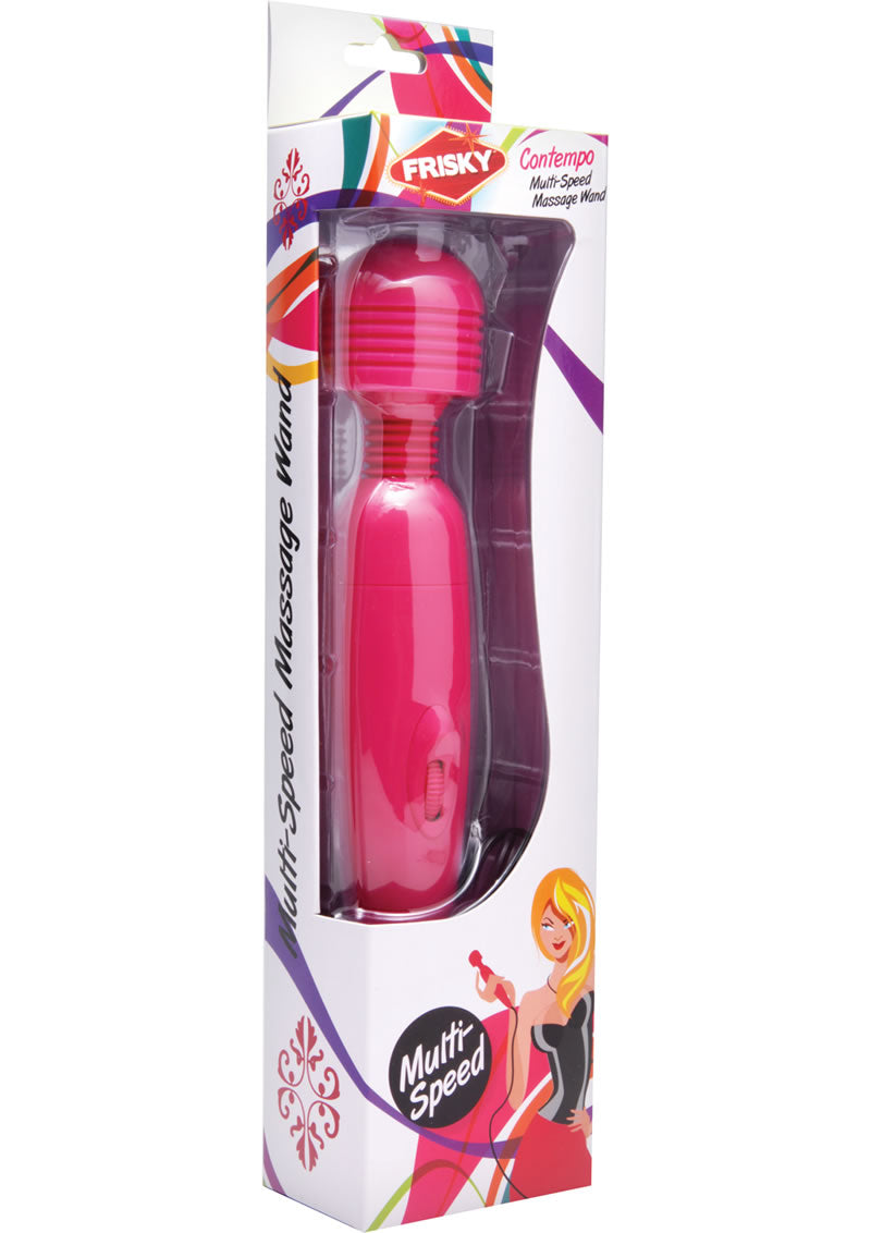 Varita de masaje de múltiples velocidades Frisky Contempo, color rosa