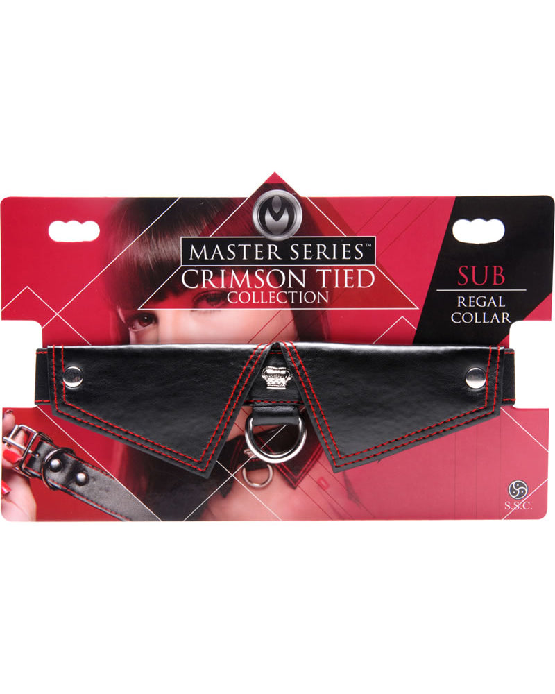Collar Sub Regal con atado color carmesí de la serie Master en color negro