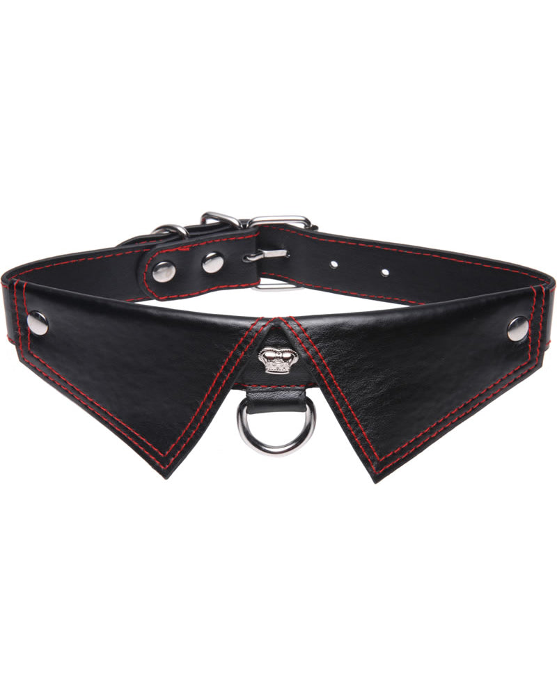 Collar Sub Regal con atado color carmesí de la serie Master en color negro