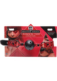 Master Series Embossed Strap Breathable Ball Gag Red