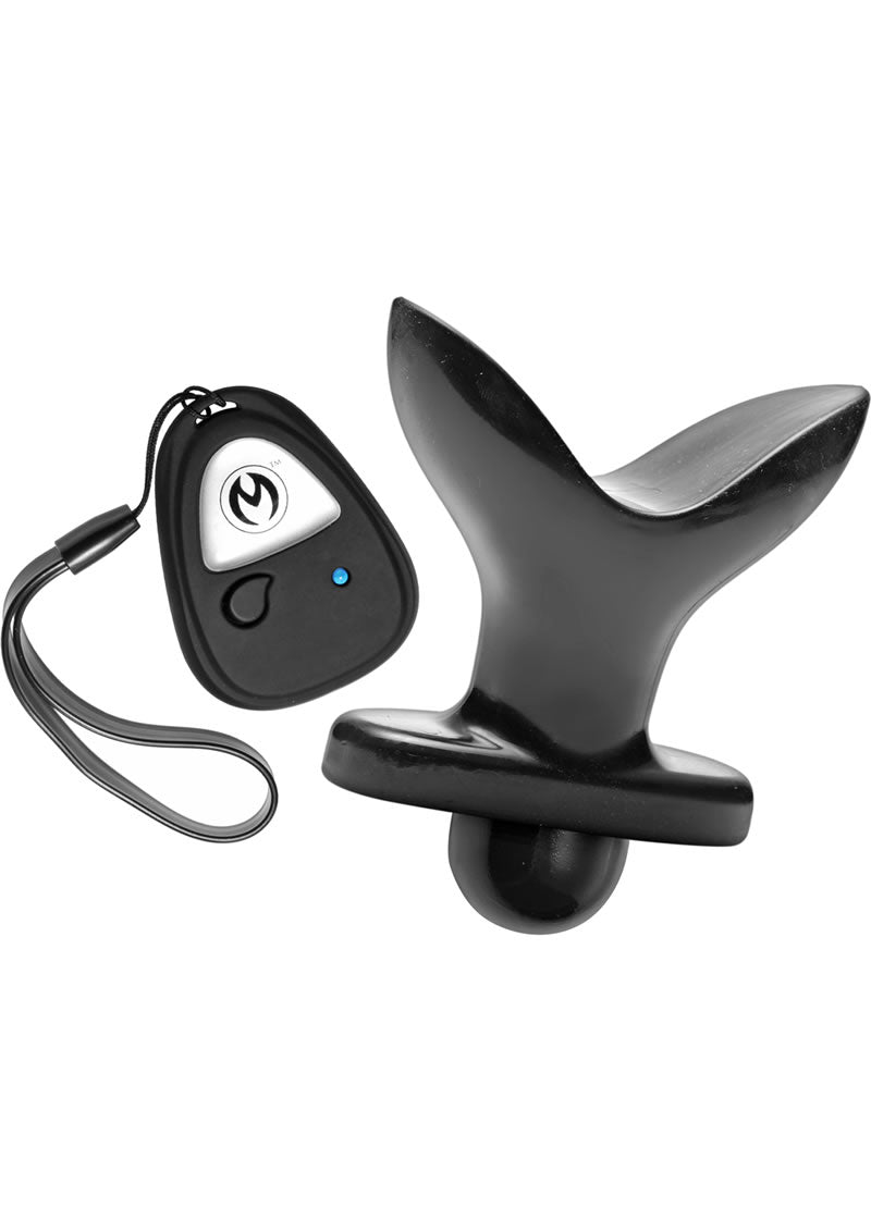 Master Series Ass Anchor Remote Control Vibrating Expanding Anal Plug Black 3.75 Inch
