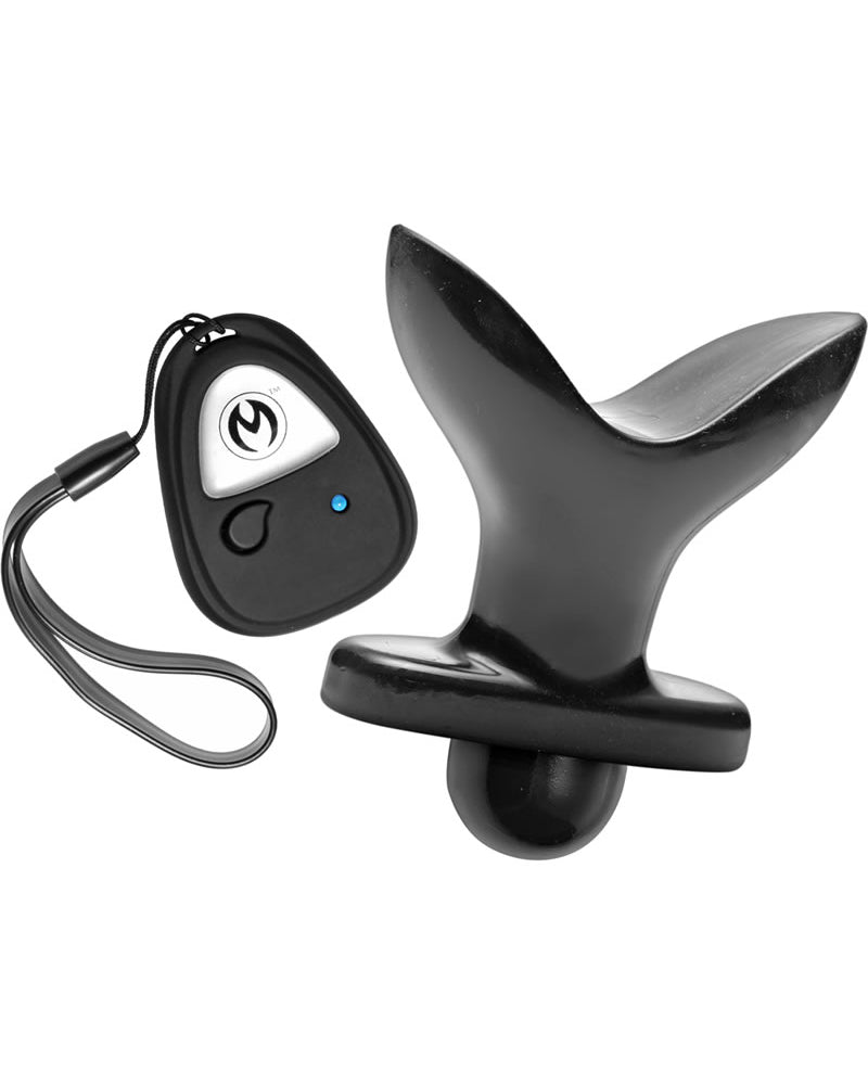 Tapón anal expandible con vibración y control remoto Master Series Ass Anchor, color negro, 3,75 pulgadas