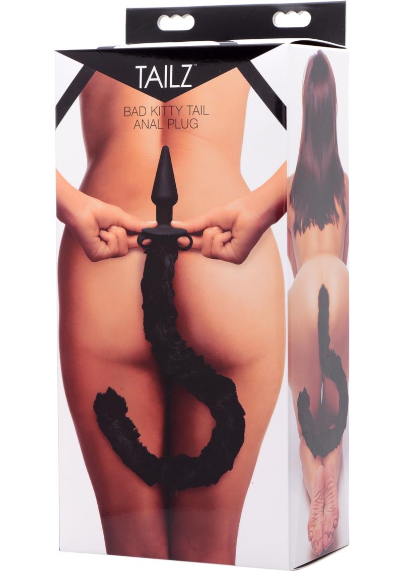 Frisky Bad Kitty Silicone Cat Tail Anal Plug Black 24 Inch