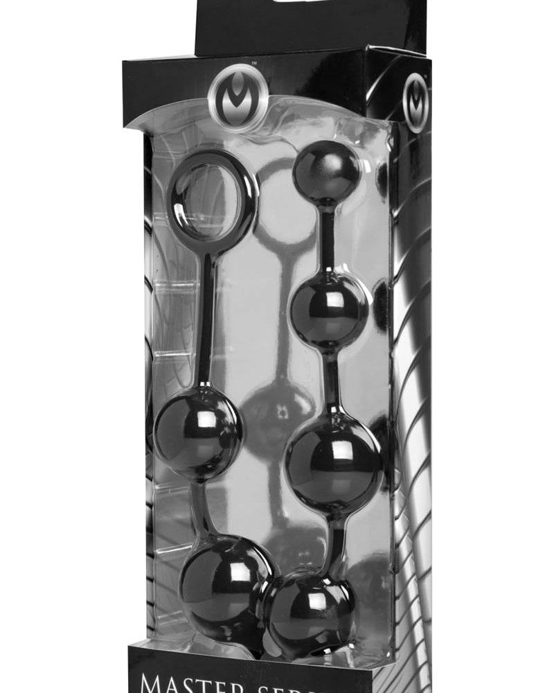 Master Series Serpent 6 Silicone Beads Of Pleasure Black