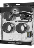 Dispositivo de castidad de silicona Master Series Sado Shadow, color negro