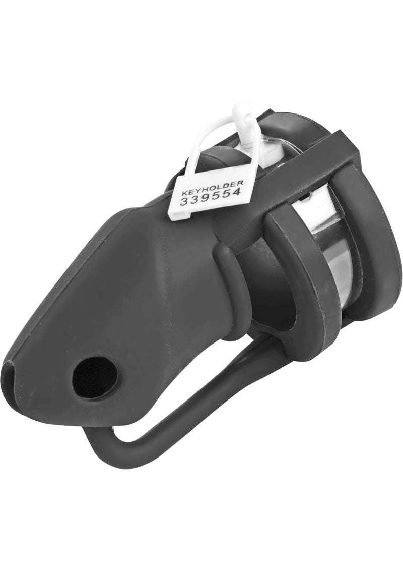 Master Series Sado Shadow Silicone Chastity Device Black