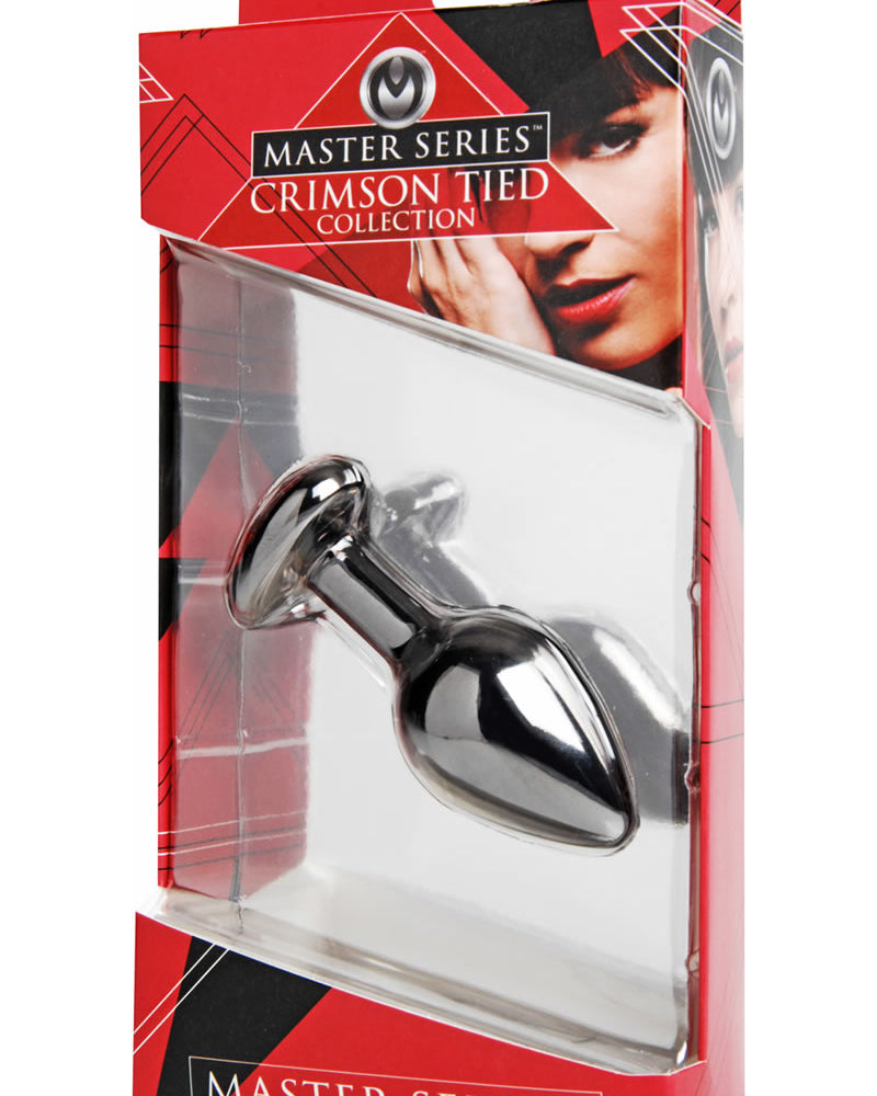 Tapón anal con gema roja de 3,2 pulgadas de la colección Master Series Crimson Tied Scarlet Jewel