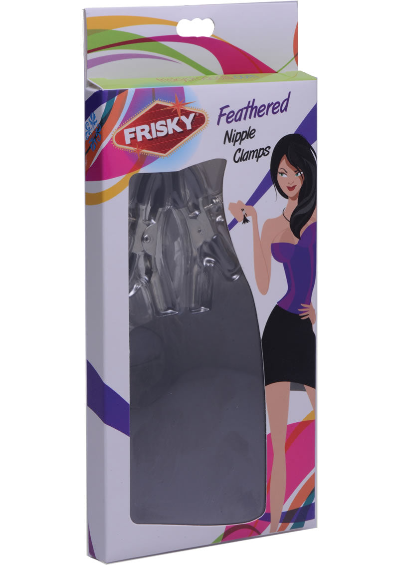 Pinzas para pezones con plumas Frisky negras