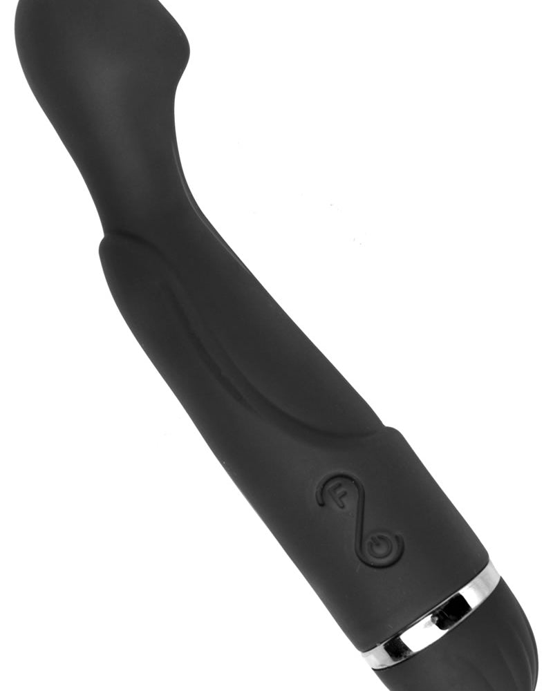 Master Series Prostatic Play 10X Silicone Vibrating Prostate Vibe Black 7 Inch