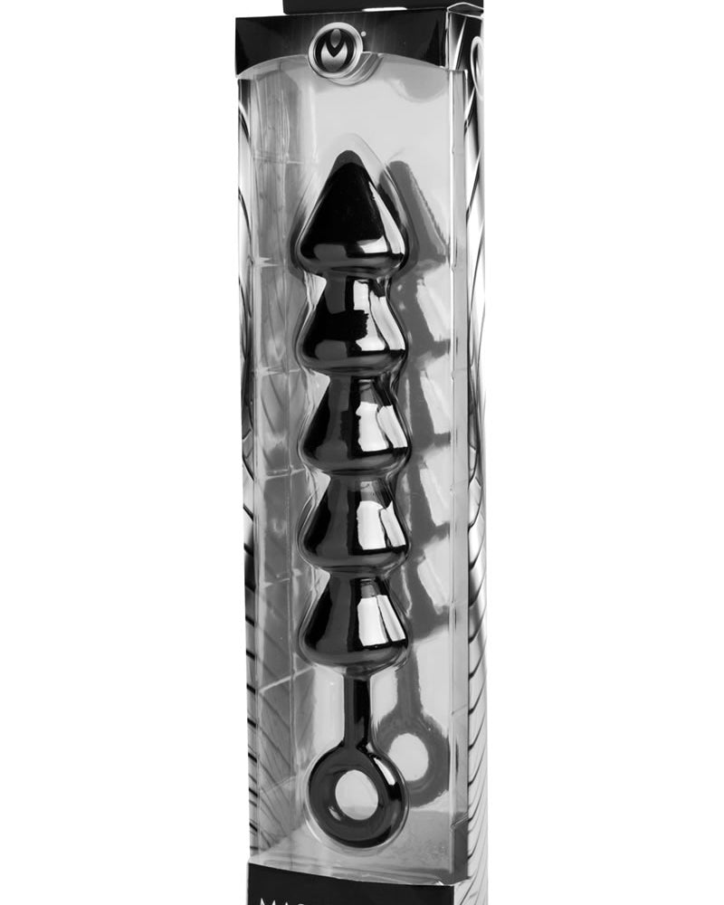 Master Series Spades Xl Anal Beads Black 12.25 Inches