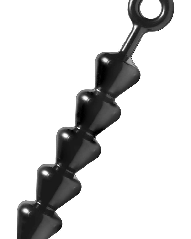 Master Series Spades Xl Anal Beads Black 12.25 Inches