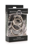 Master Series Trine Steel Ring Collection 3 Each Per Set