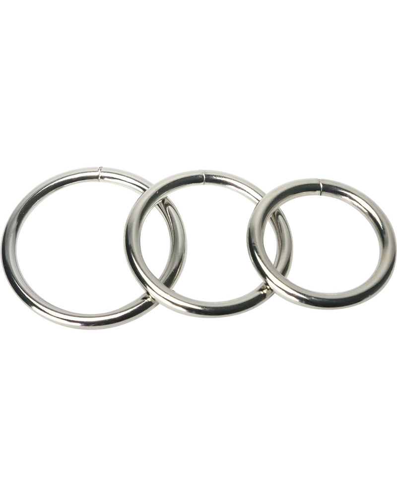 Master Series Trine Steel Ring Collection 3 Each Per Set
