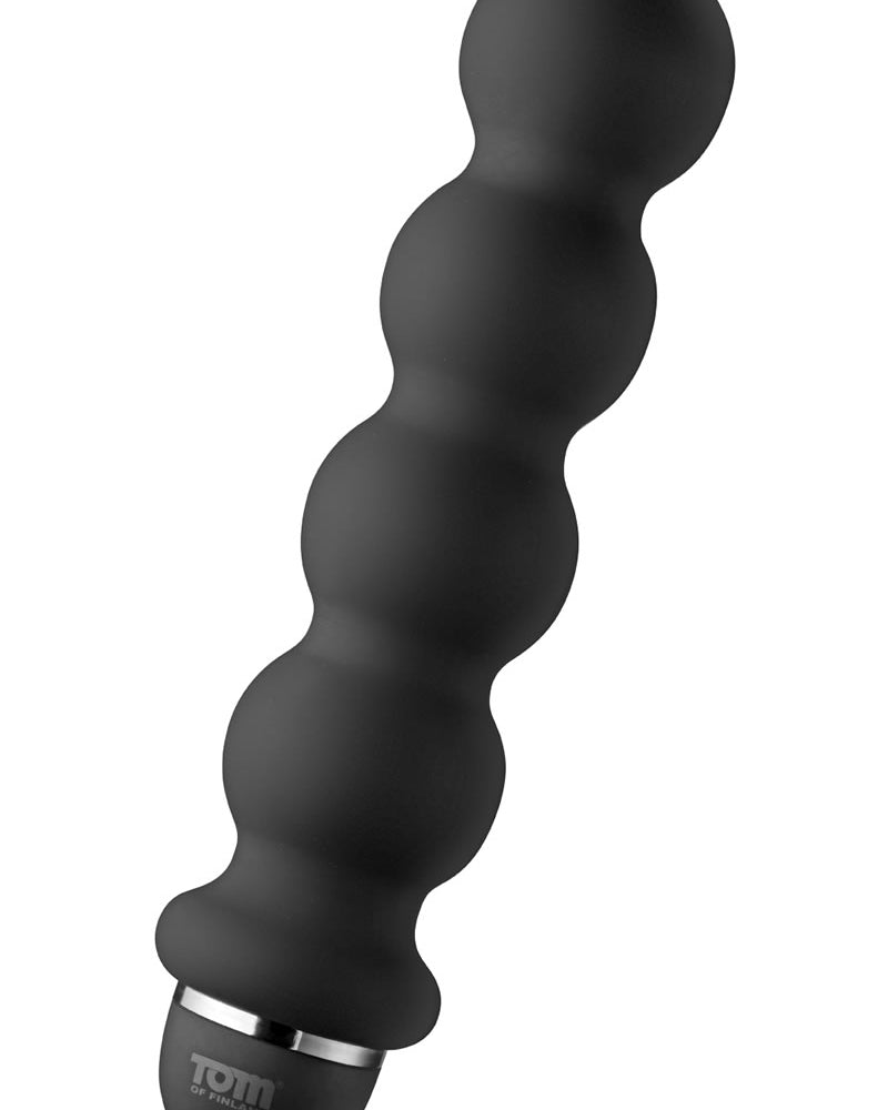 Vibrador de silicona con forma de bola apilada de Tom Of Finland, color negro, 9,5 pulgadas