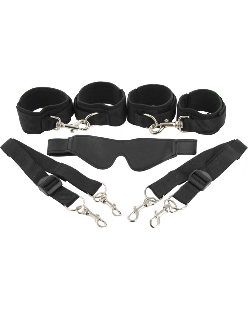 Sistema de sujeción para cama Frisky de 7 piezas, color negro