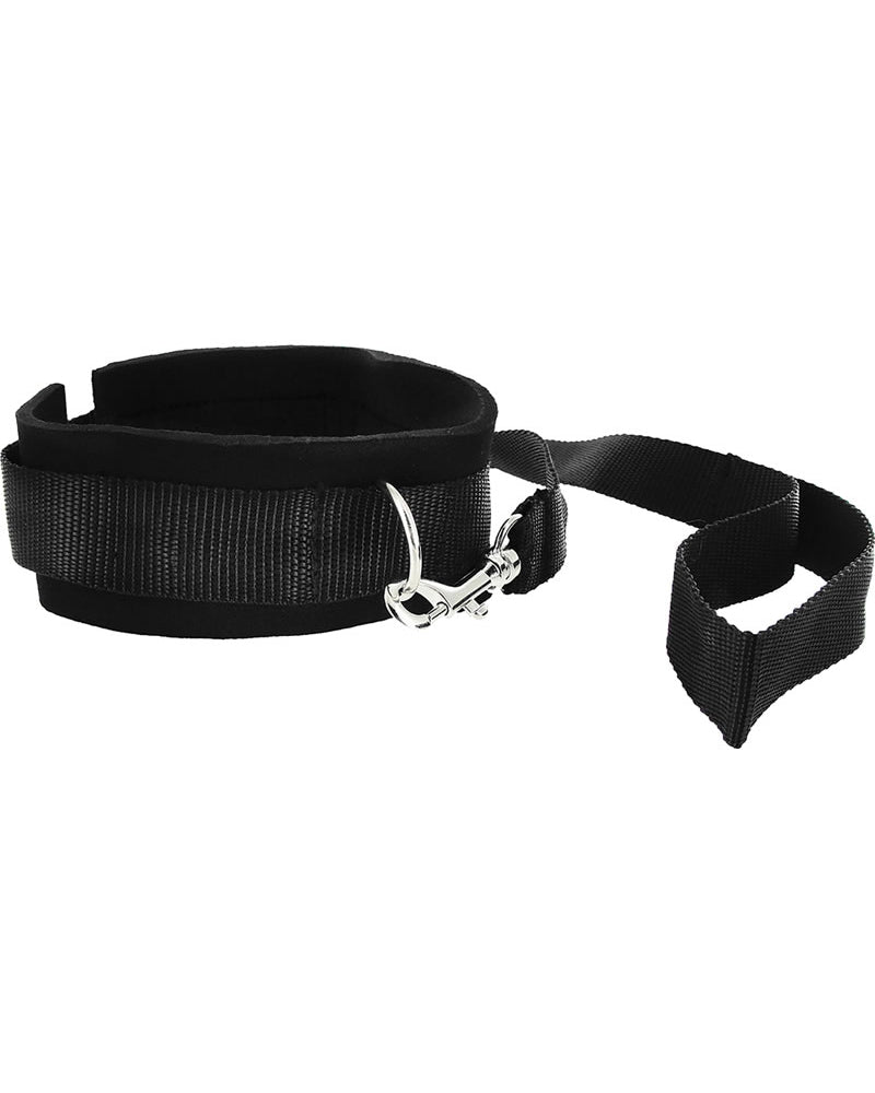 Conjunto de correa y collar Frisky, color negro, 46 ​​pulgadas