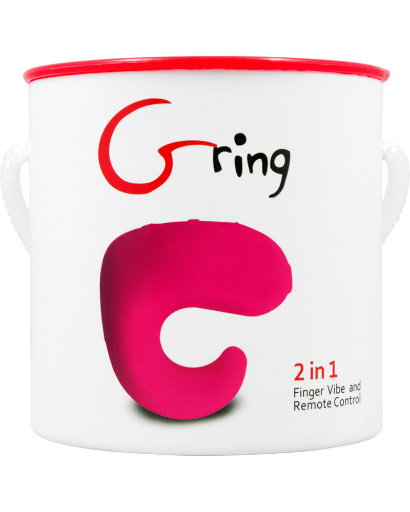 Anillo vibrador de silicona para dedo G resistente al agua, color rosa neón