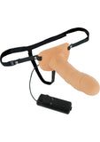 Size Matters Vibrating Hollow Strap On Flesh 6.5 Inch