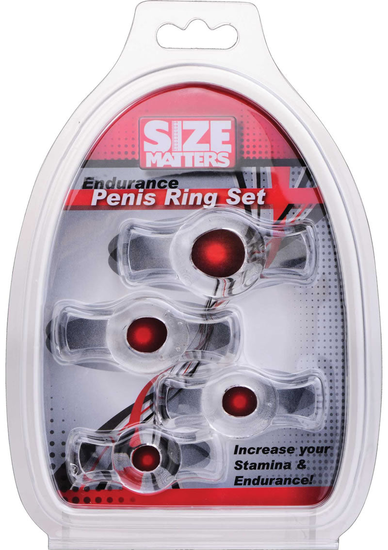 Size Matters Endurance Penis Ring Set Clear