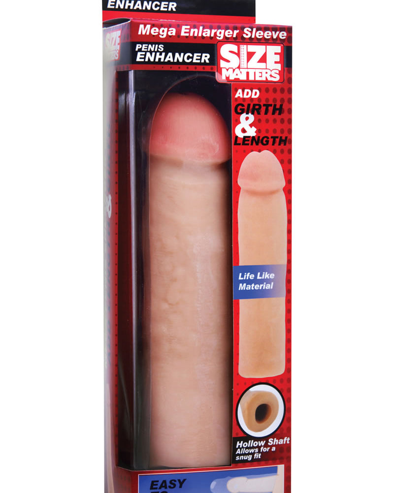 Size Matters Mega Enlarger Penis Enhancer Sleeve Flesh 8.75 Inch