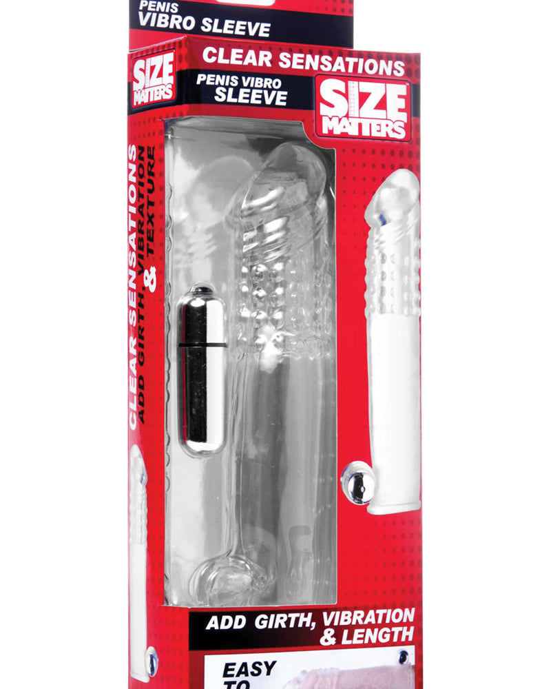 Size Matters Penis Vibro Sleeve With Bullet Clear