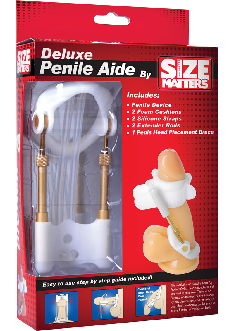 Sistema de alargamiento del pene de lujo Size Matters, color blanco, 6 pulgadas