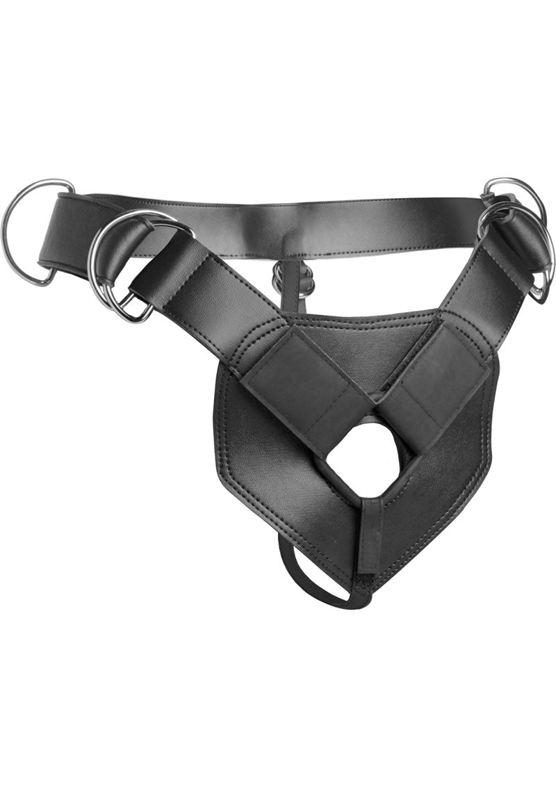 Strap U Flaunt Harness With 3 O Rings Black