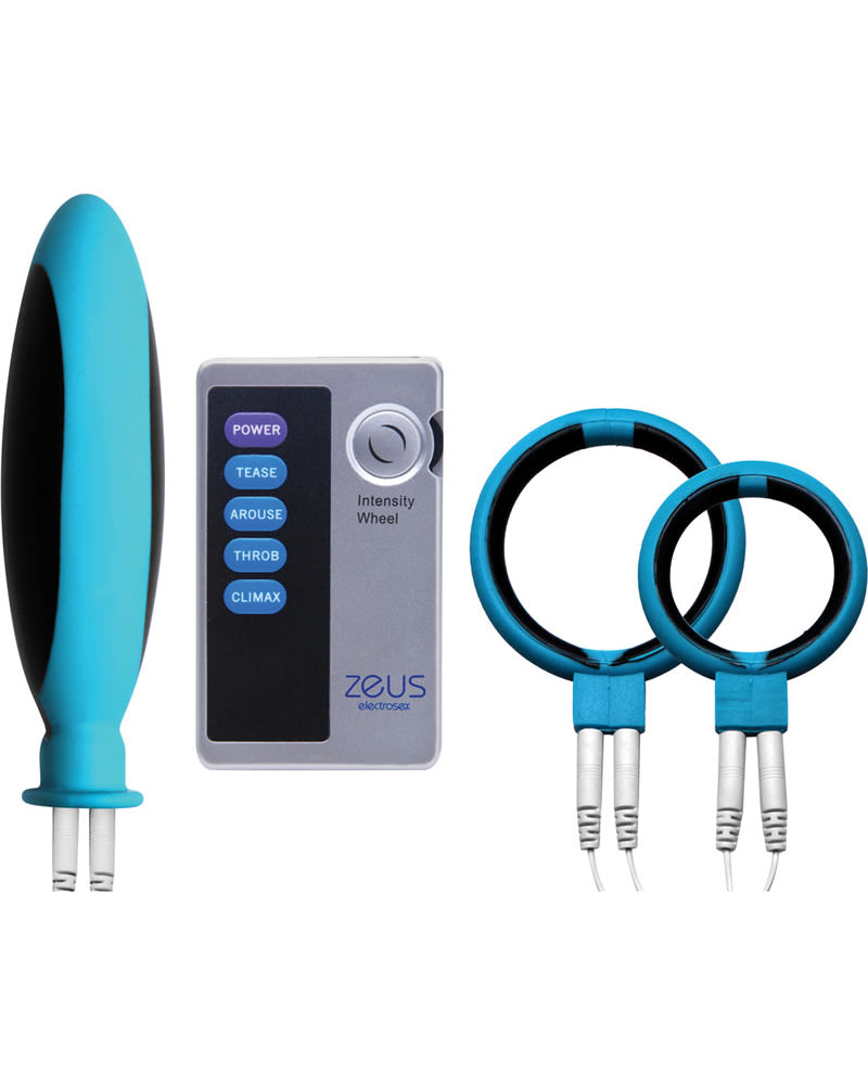 Zeus Mingle 4 Peice Silicone Electro Couples Kit Blue