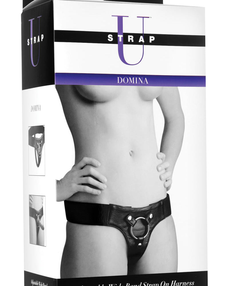 Strap U Domina Wide Band Strap On Harness Black