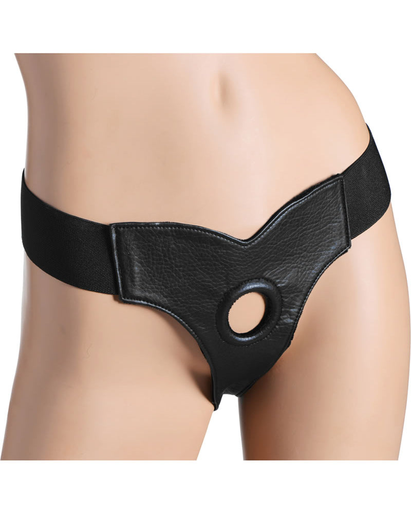 Arnés con correas y forro de terciopelo Strap U Bella, color negro