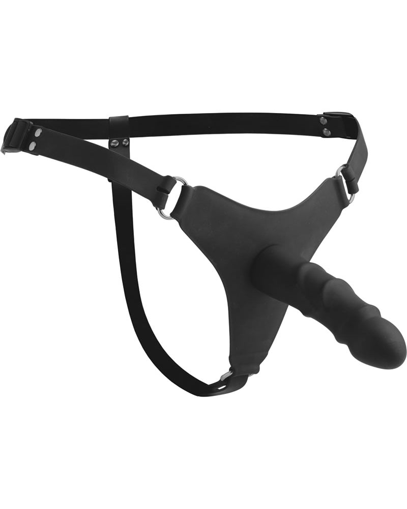 Strap U Elevate Silicone Strap On With Dildo 5.5 Inch Black