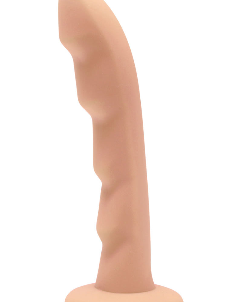 Strap U Ripples Silicone Dildo Flesh 6.75 Inch