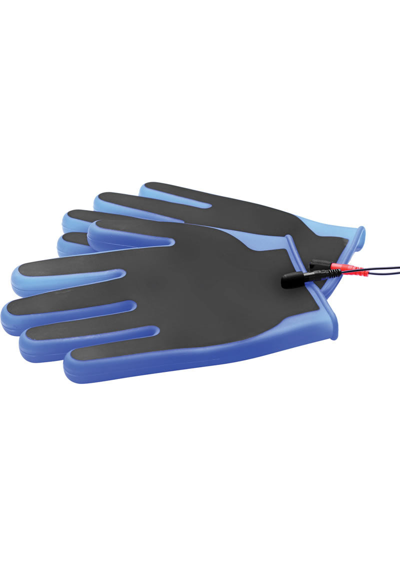 Zeus Conductor Silicone Electro Stim Gloves Blue