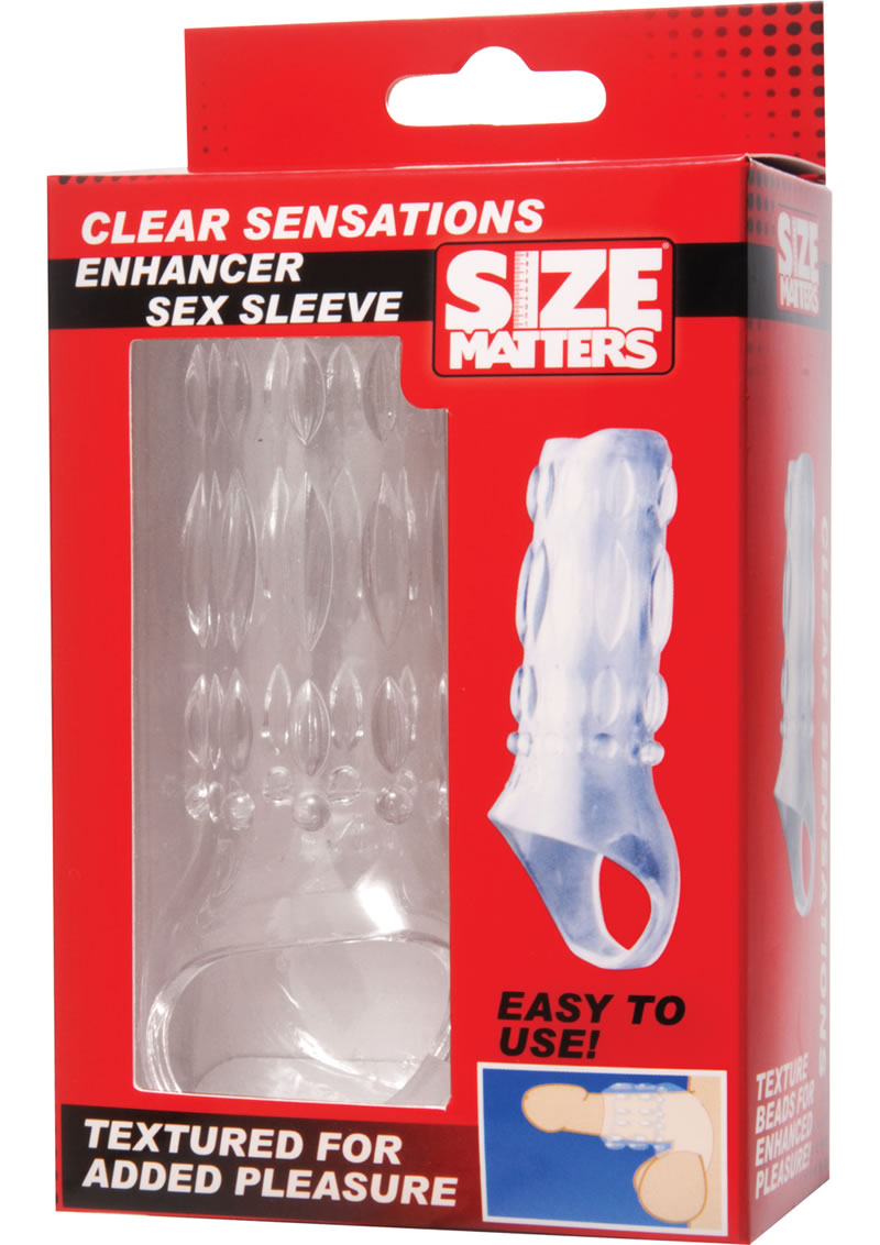 Funda transparente para mejorar el sexo Size Matters Clear Sensations de 4 pulgadas