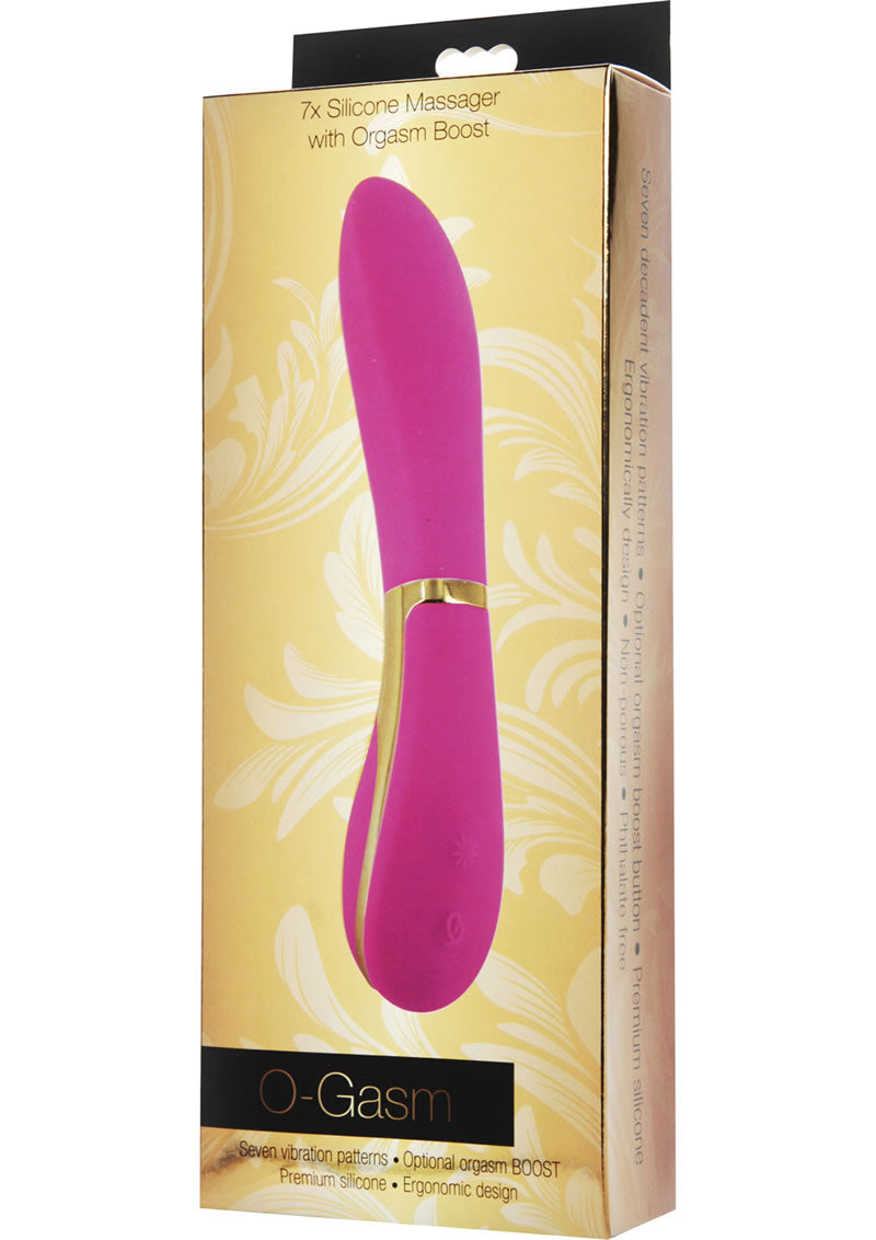 Masajeador de silicona Inmi O-Gasm 7X con potenciador del orgasmo, color rosa, 7,5 pulgadas