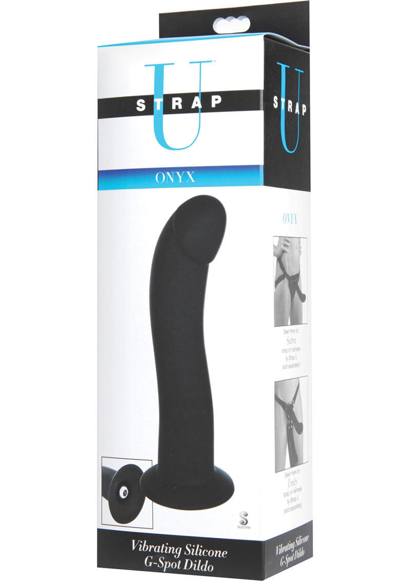 Strap U Onyx Silicone Gspot Dildo Black 7.5 Inch