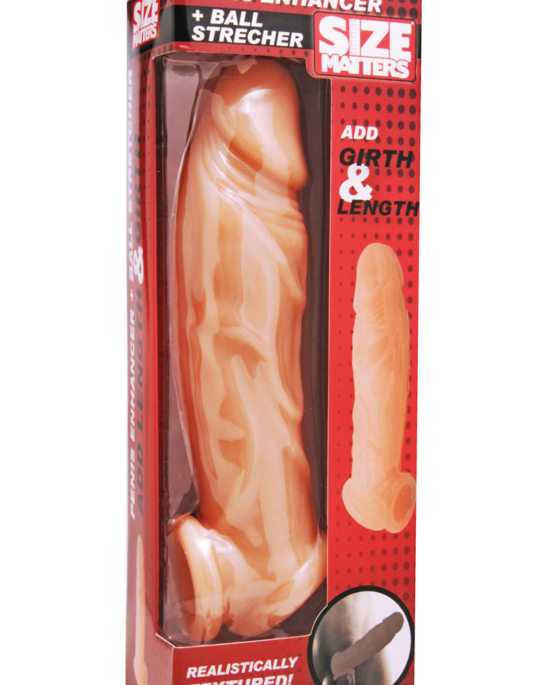 Size Matters Penis Enhancer Ball Stretcher Flesh 8 Inch