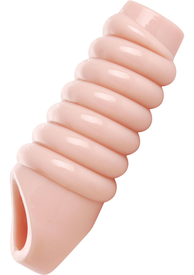 Size Matters Ribbed Penis Enchancer Sheath Flesh 5.5 Inch