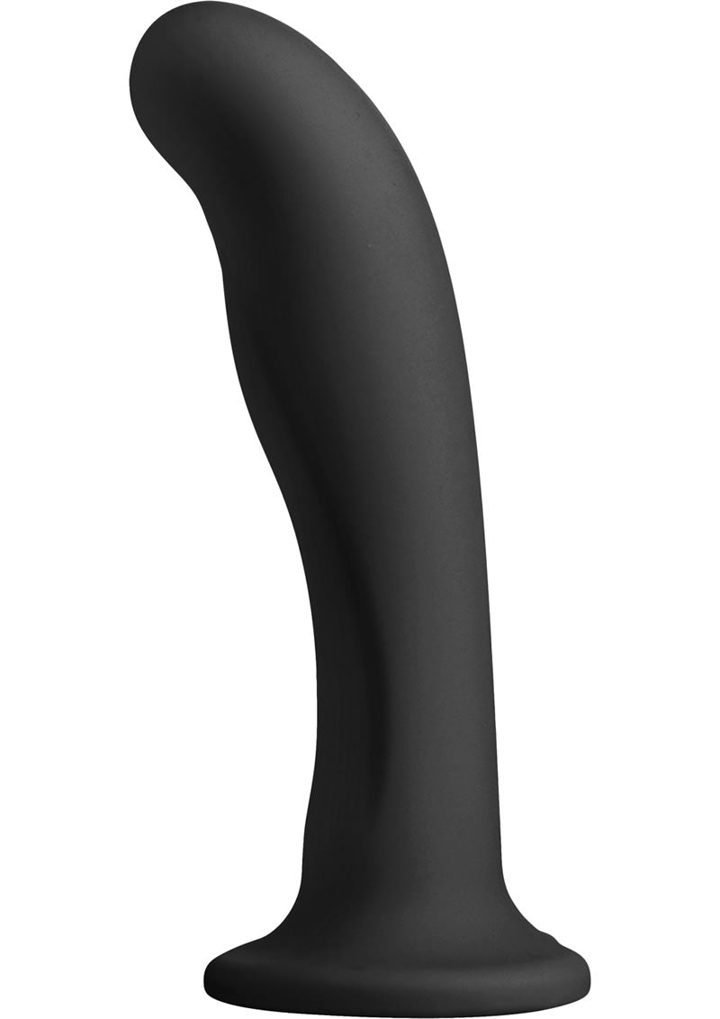 Strap U Heart On Silicone Dildo Black 6 Inch