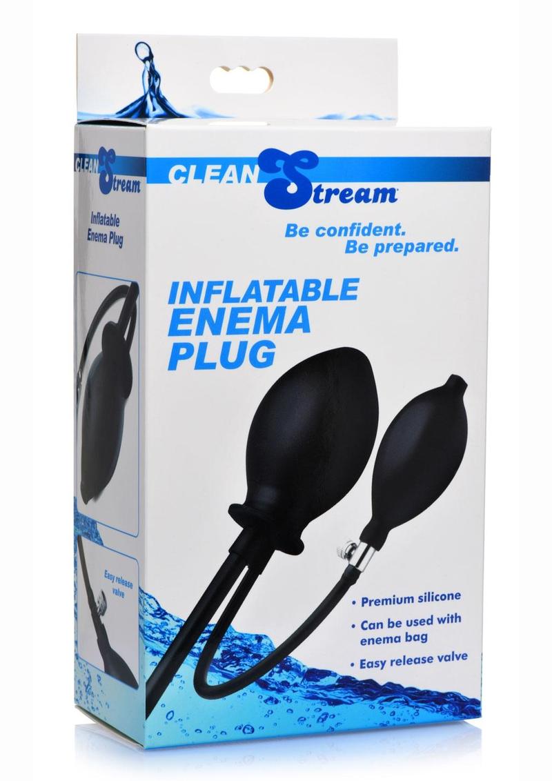 Tapón de silicona para enema inflable Clean Stream, color negro