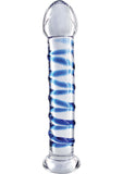 Prisms Kama Thrusting Glass Wand Stripe Blue