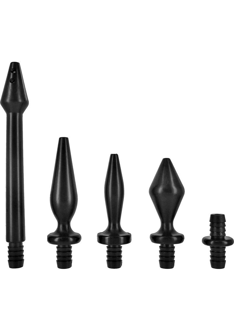 Clean Stream Enema Tip Set 5 Peice Black