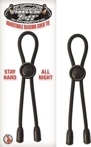 "Mack Tuff Adjustable Silicone Cock Tie - Black NW2525-2"