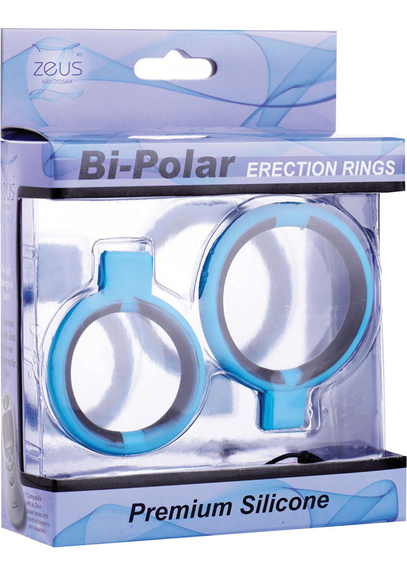 Zeus Bi Polar Silicone Erection Rings Blue