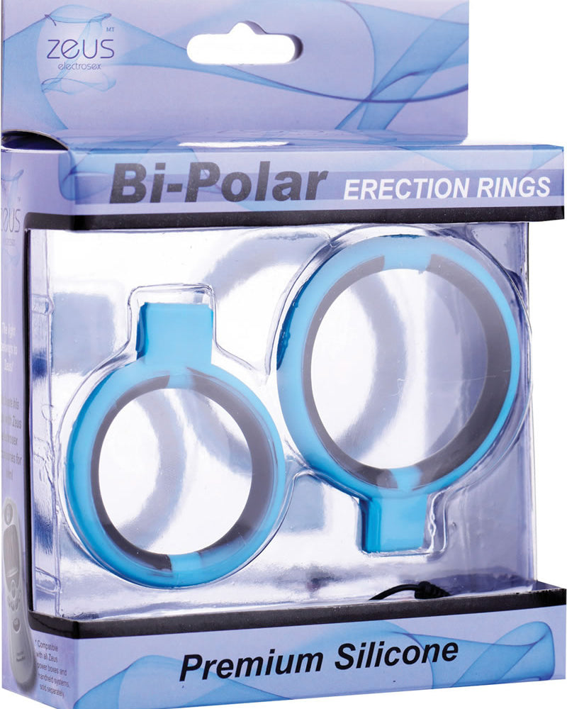 Zeus Bi Polar Silicone Erection Rings Blue