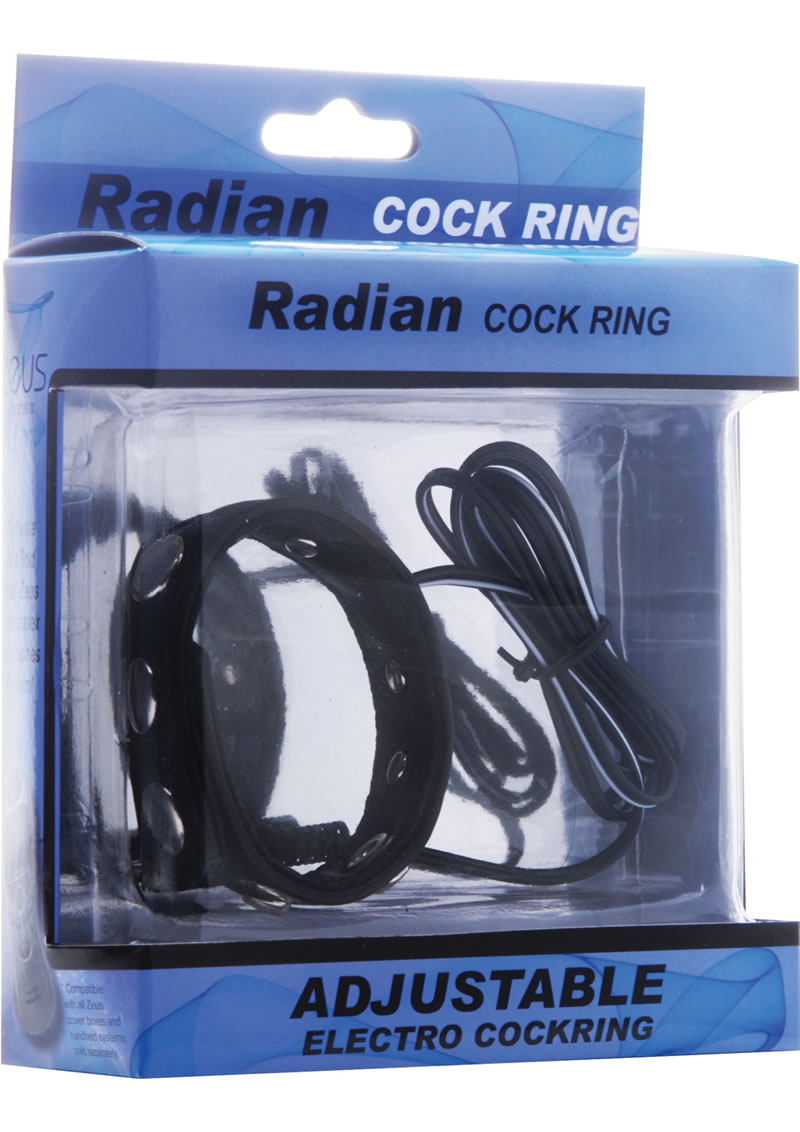 Zeus Radian Electro Cock and Ball Ring Leather